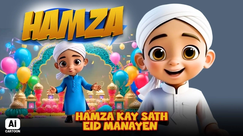 Hamza Kay Sath Eid Manayen | Hamza Cartoon Series | AI Cartoon Video | Madani Channel Program